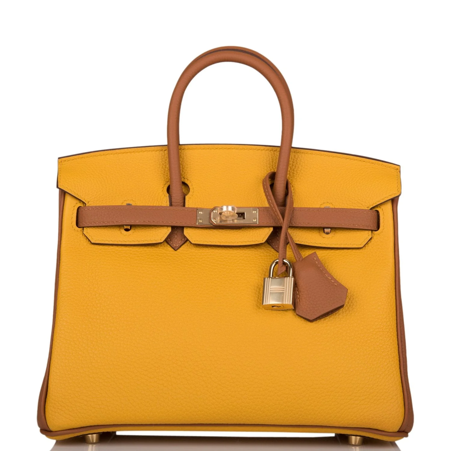 Replicate Hermes Special Order (HSS) Birkin 25 Jaune Ambre and Gold Togo Permabrass Hardware(1:1 replica)