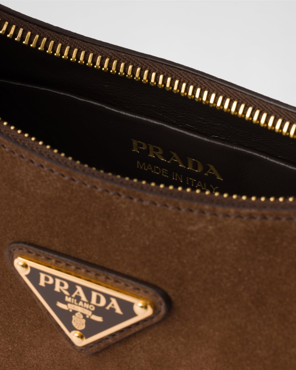 Replicate Prada Arqué Suede Shoulder Bag(1:1 replica)
