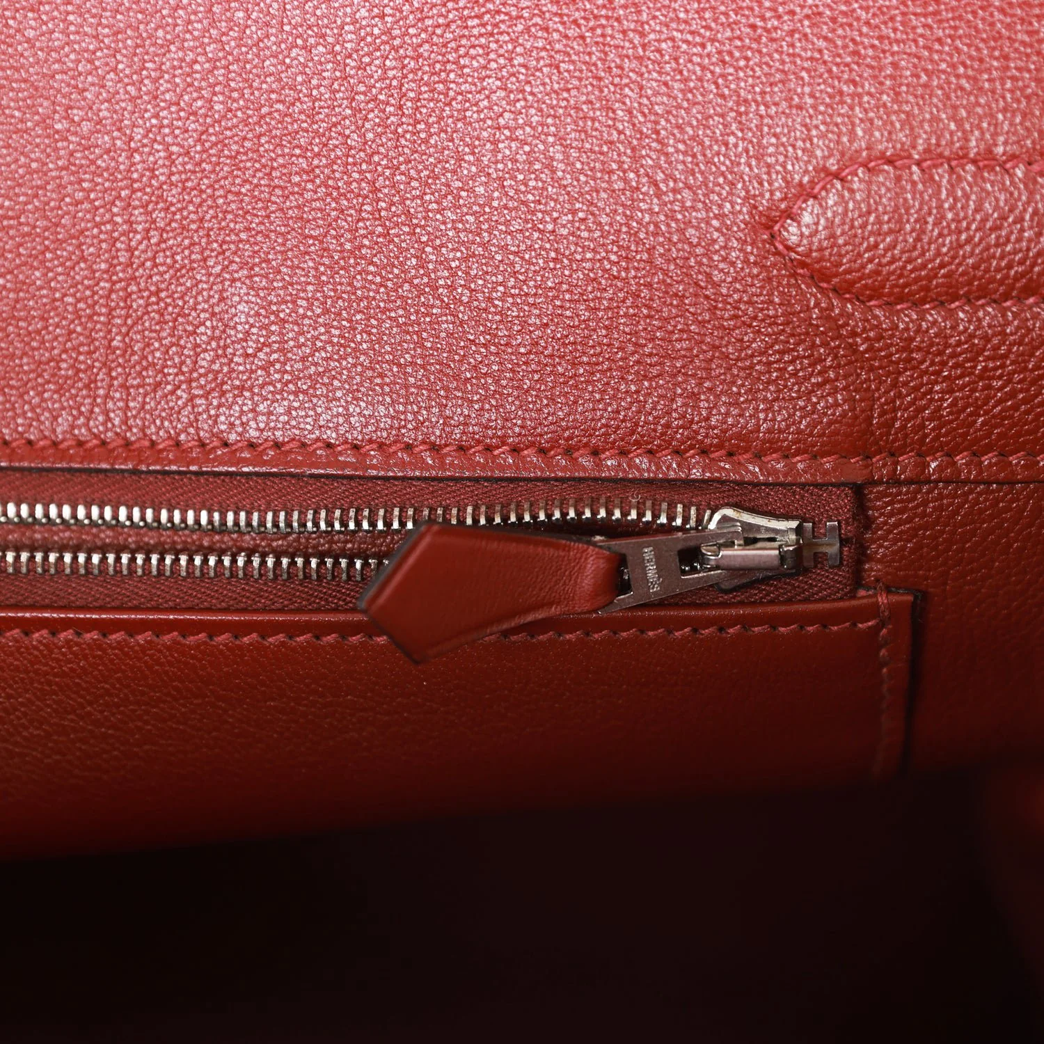 Replicate Hermes Birkin 35 Vibrato Rouge H Boxcalf Palladium Hardware(1:1 replica)