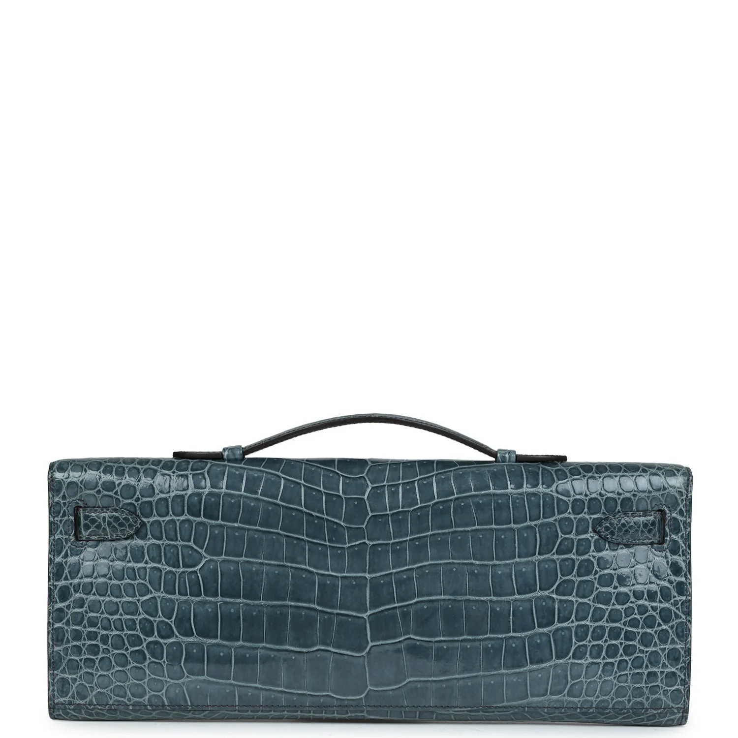 Replicate Hermes Kelly Cut Bleu Jean Shiny Porosus Crocodile Gold Hardware(1:1 replica)