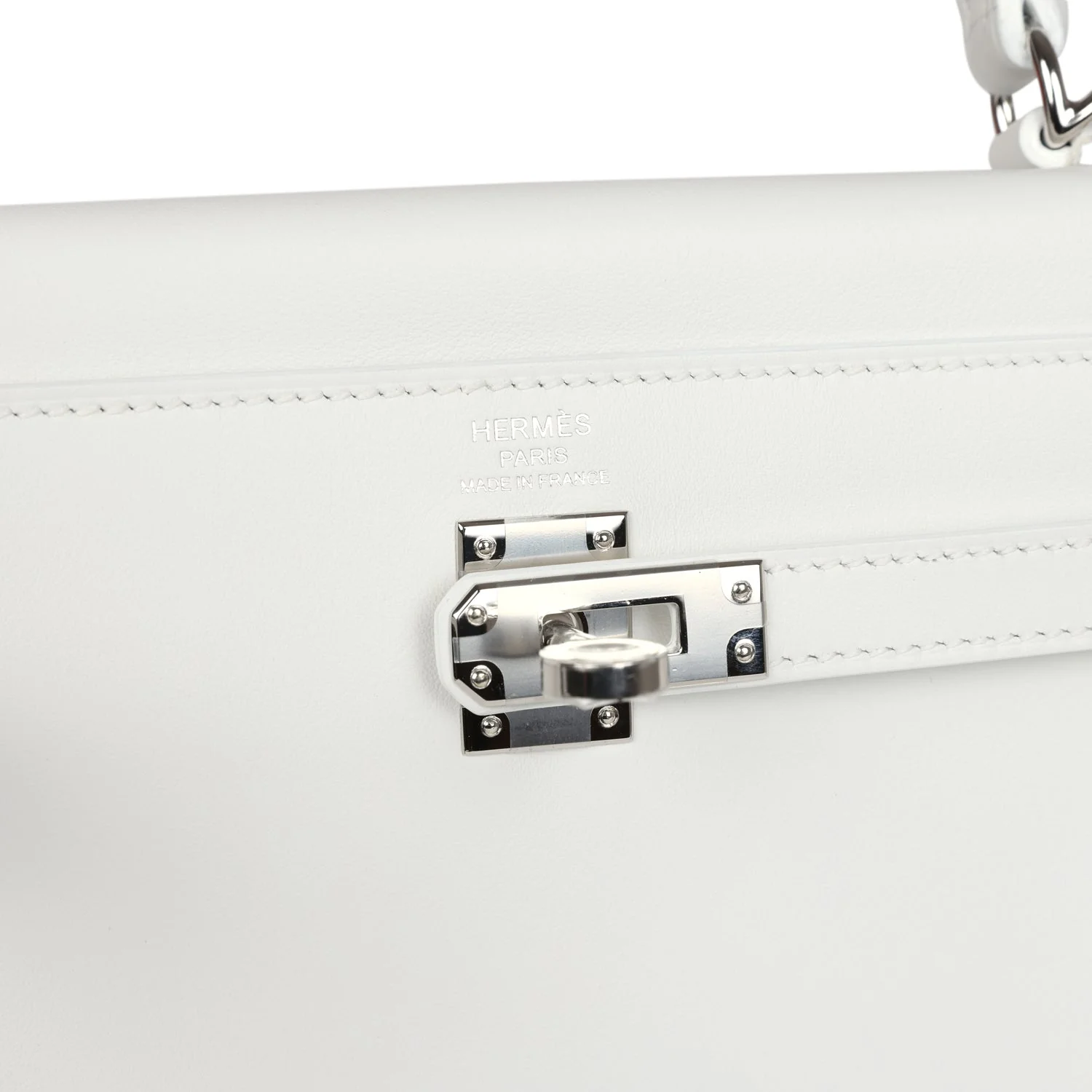 Replicate Hermes Kelly Retourne 25 New White Swift Palladium Hardware(1:1 replica)