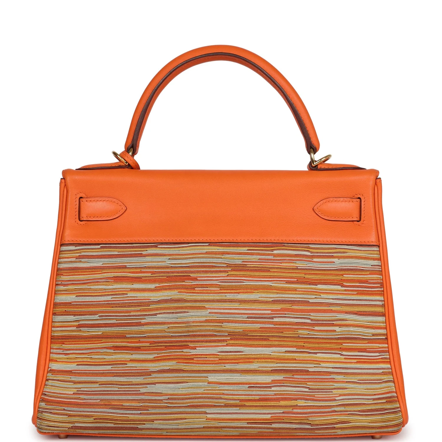 Replicate Hermes Kelly Retourne 28 Vibrato Orange Evercalf Gold Hardware(1:1 replica)
