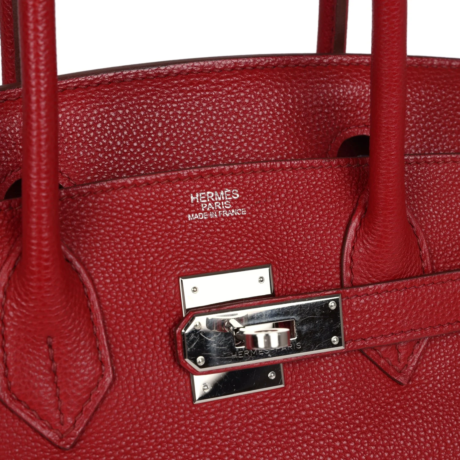 Replicate Hermes Birkin 30 Rouge Garance Togo Palladium Hardware(1:1 replica)