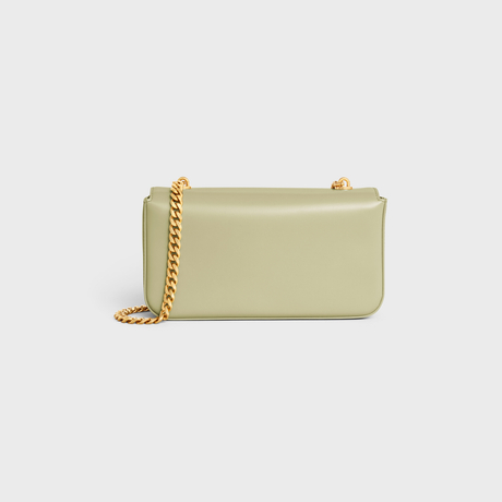 Replicate CHAIN SHOULDER BAG CLAUDE IN SHINY CALFSKIN ALMOND GREEN(1:1 replica)