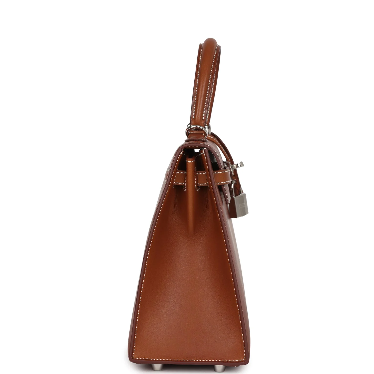 Replicate Hermes Kelly Sellier 25 Fauve Barenia Palladium Hardware(1:1 replica)