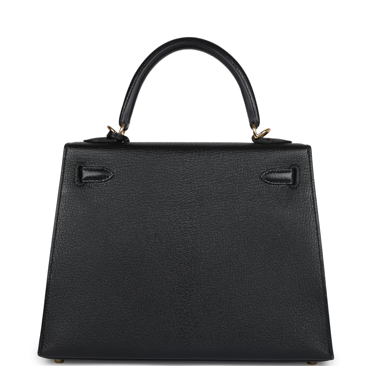Replicate Hermes Kelly Sellier 25 Black Chevre Mysore Gold Hardware(1:1 replica)