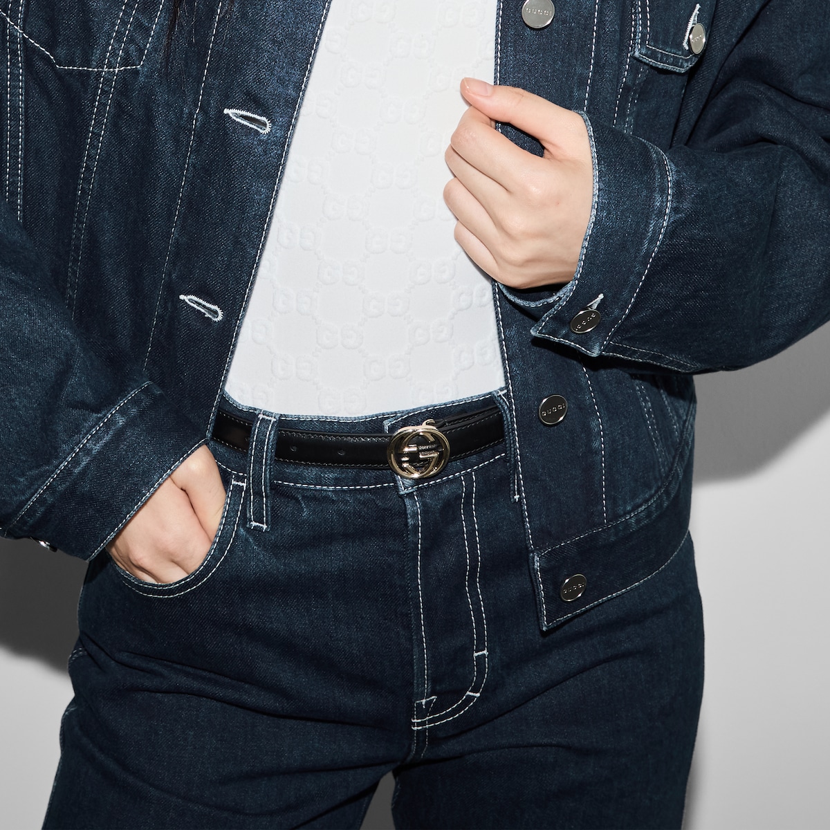 Replicate Belt with Interlocking G buckle(1:1 replica)