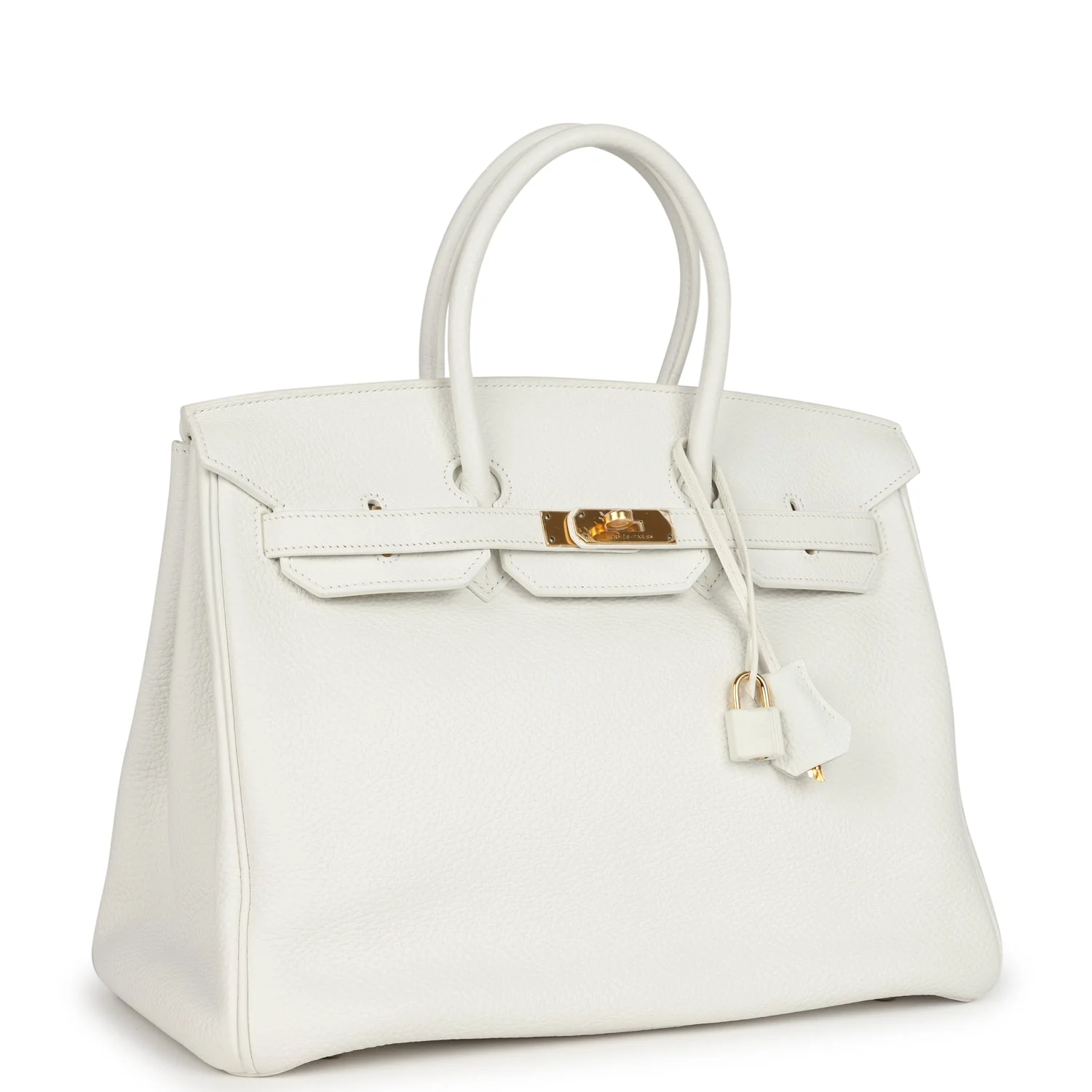 Replicate Hermes Birkin 35 White Clemence Gold Hardware(1:1 replica)