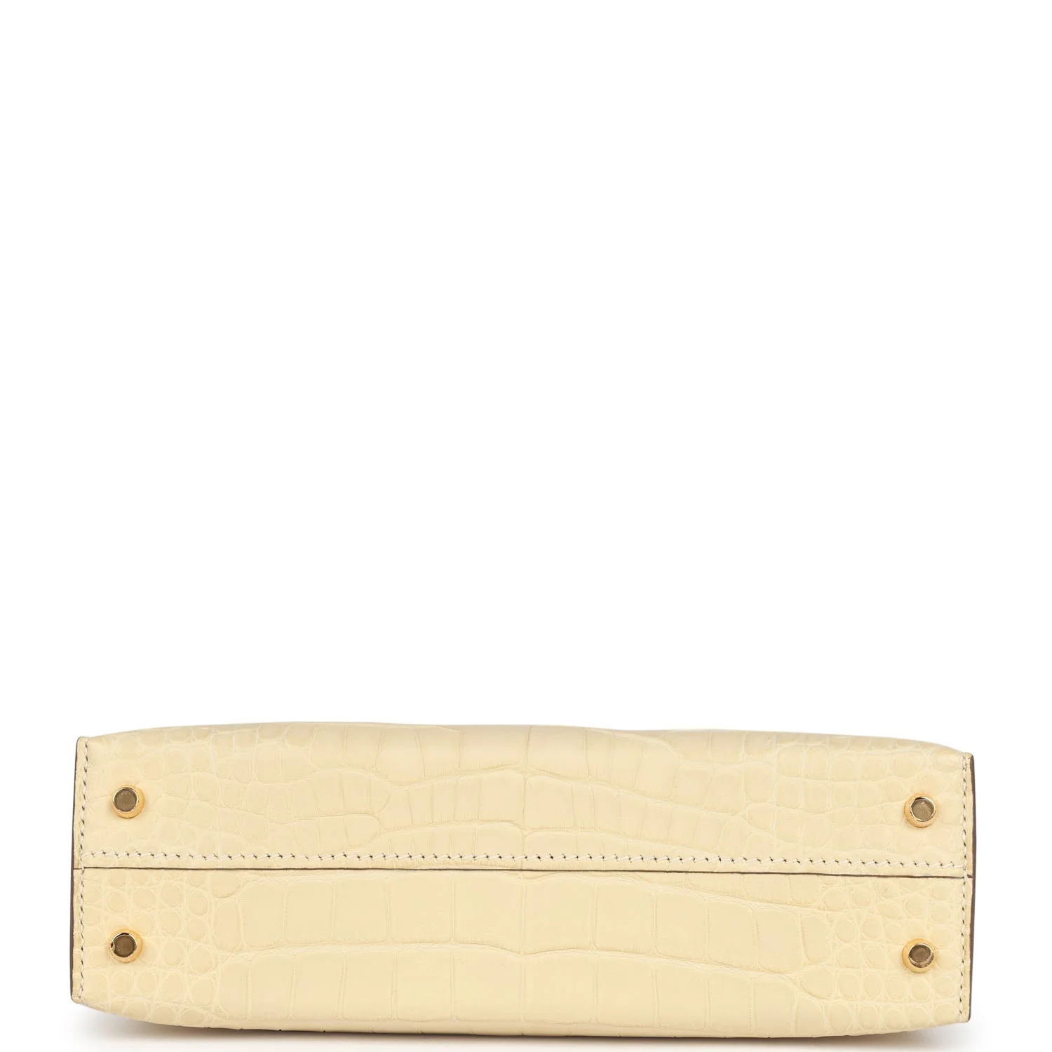 Replicate Hermes Kelly Sellier 20 Vanille Matte Alligator Gold Hardware(1:1 replica)