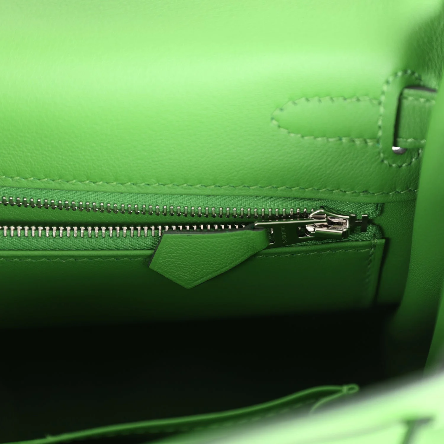 Replicate Hermes Kelly Retourne 25 Vert Yucca Swift Palladium Hardware(1:1 replica)