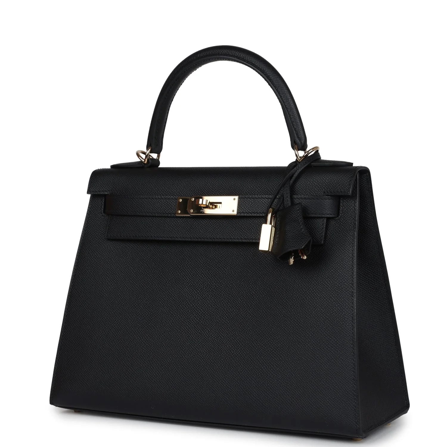Replicate Hermes Kelly Sellier 28 Black Epsom Permabrass Hardware(1:1 replica)