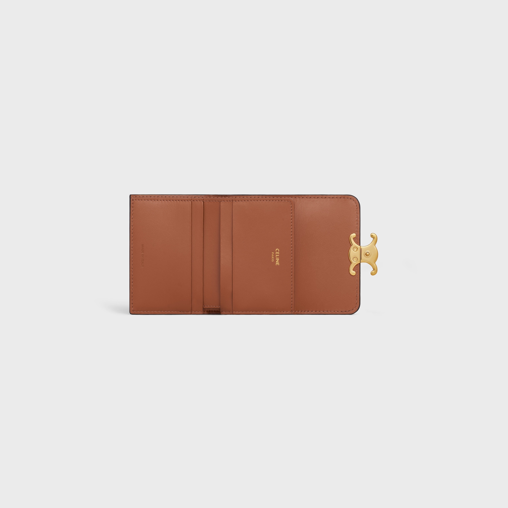 Replicate COMPACT WALLET WITH COIN TRIOMPHE IN TRIOMPHE CANVAS TAN(1:1 replica)