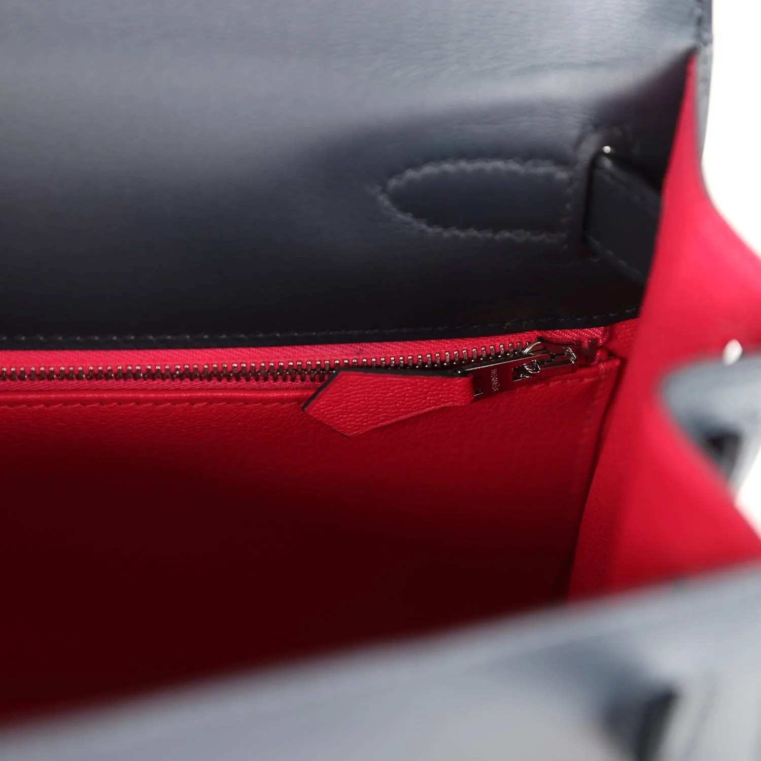 Replicate Hermes Special Order (HSS) Kelly Sellier 28 Bleu Obscur Verso Sombrero Palladium Hardware(1:1 replica)