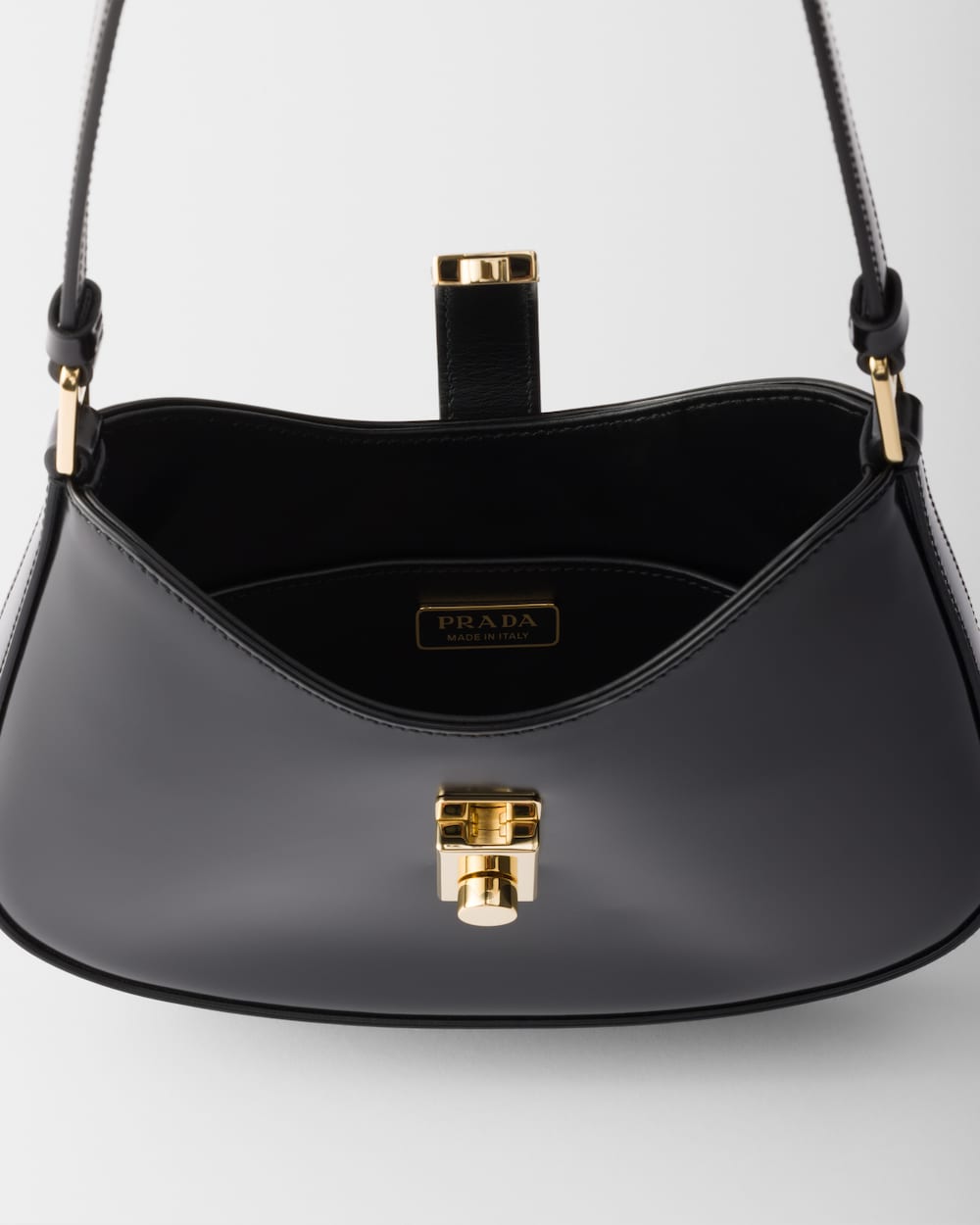 Replicate Prada Cleo Brushed Leather Shoulder Bag With Clasp Closure(1:1 replica)