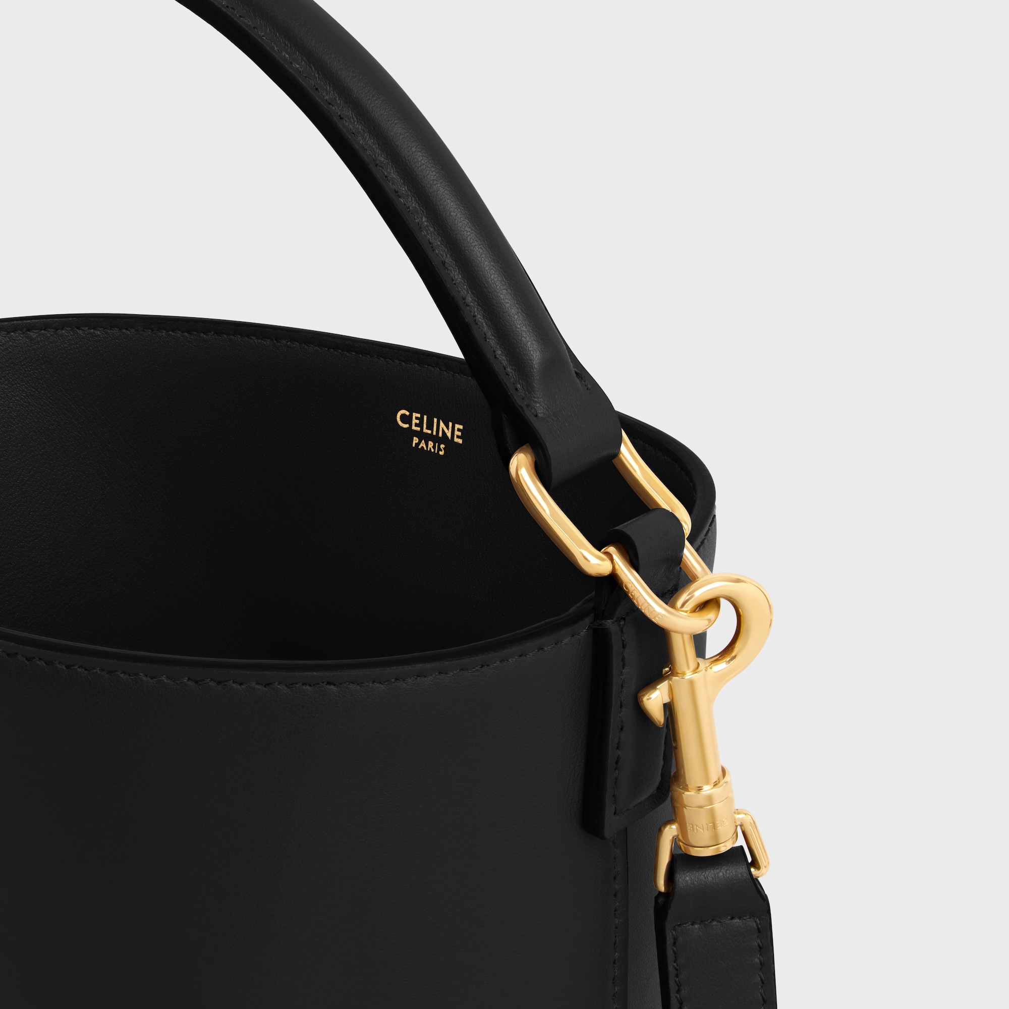 Replicate SMALL BUCKET LOUISE IN SMOOTH CALFSKIN BLACK(1:1 replica)
