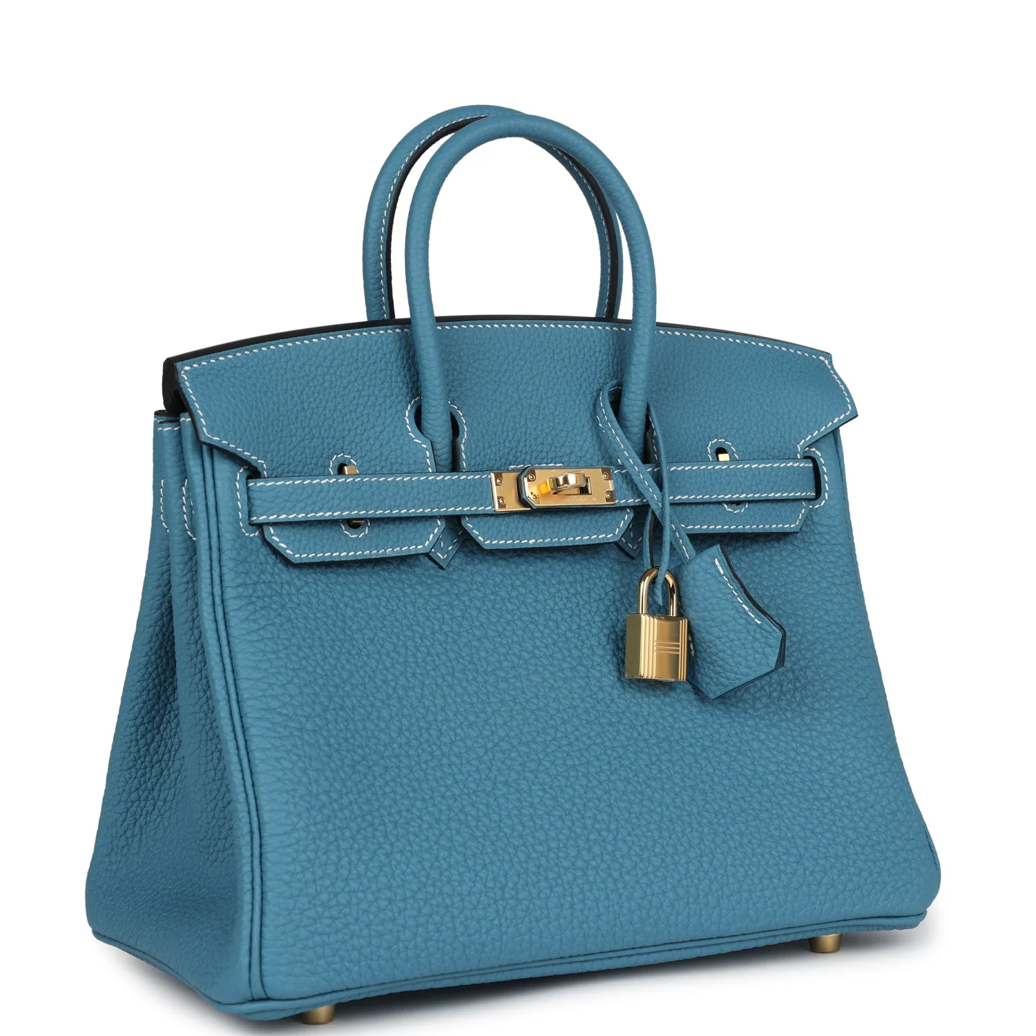 Replicate Hermes Birkin 25 Blue Jean Togo Gold Hardware(1:1 replica)