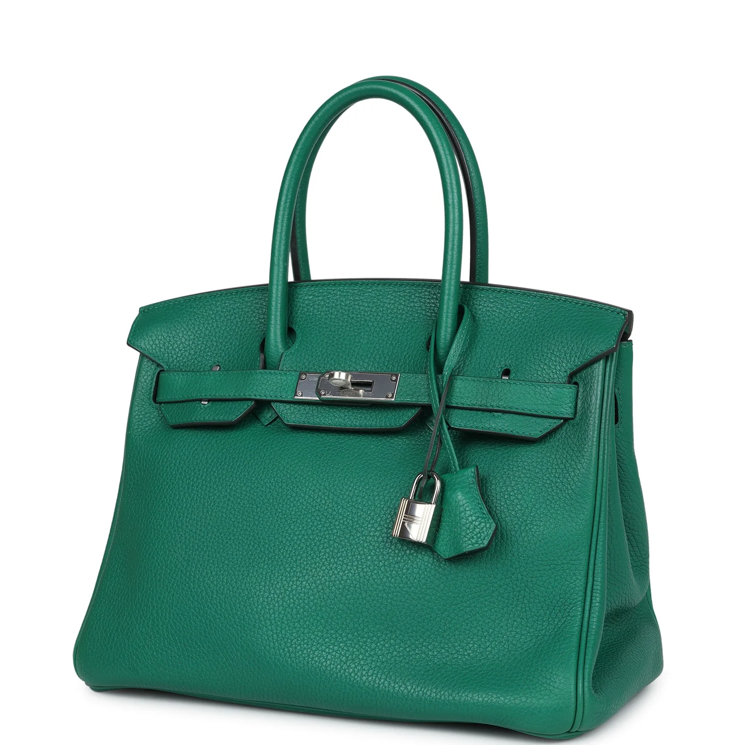 Replicate Hermes Birkin 30 Vert Vertigo Clemence Palladium Hardware(1:1 replica)