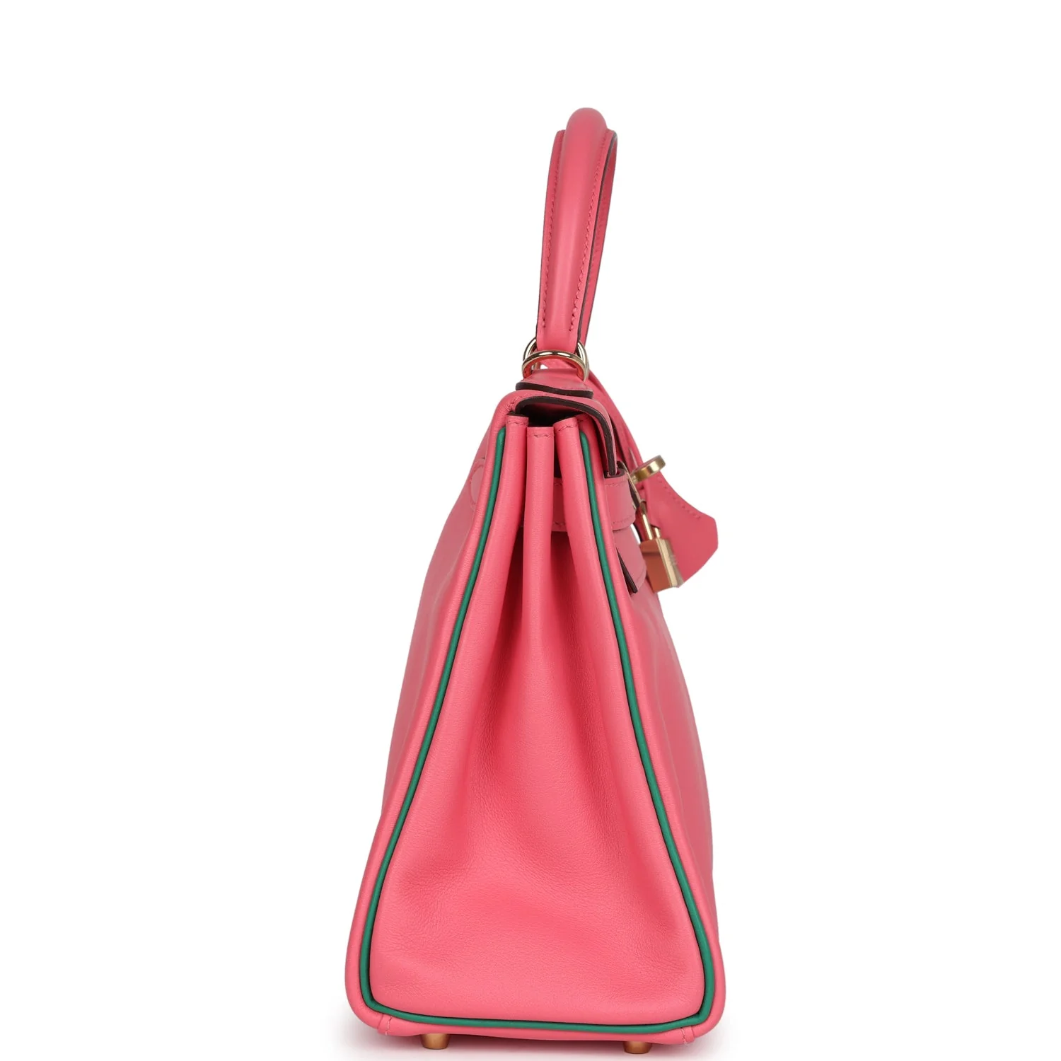 Replicate Hermes Special Order (HSS) Kelly Retourne 28 Rose Azalee and Vert Vertigo Swift Gold Hardware(1:1 replica)