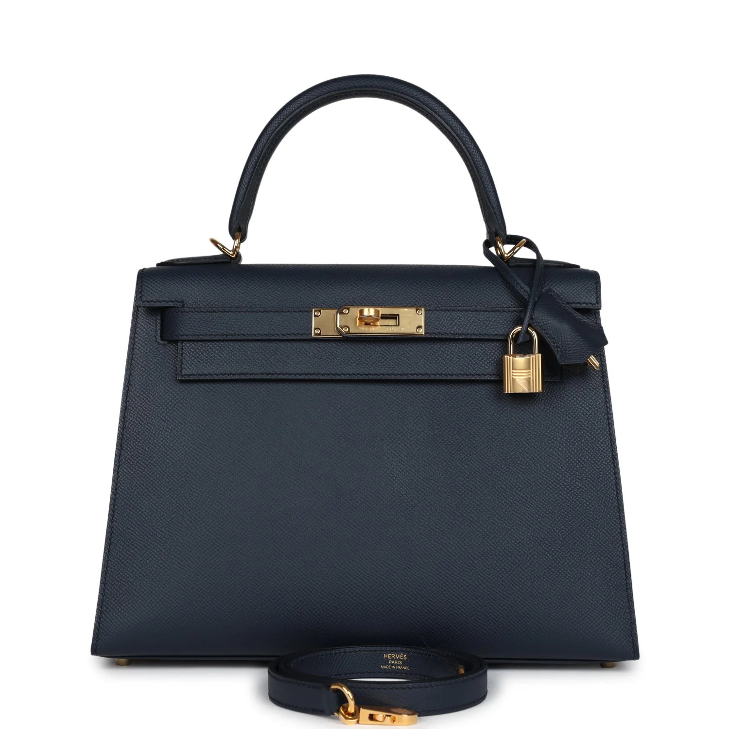 Replicate Hermes Kelly Sellier 28 Bleu Indigo Epsom Gold Hardware(1:1 replica)