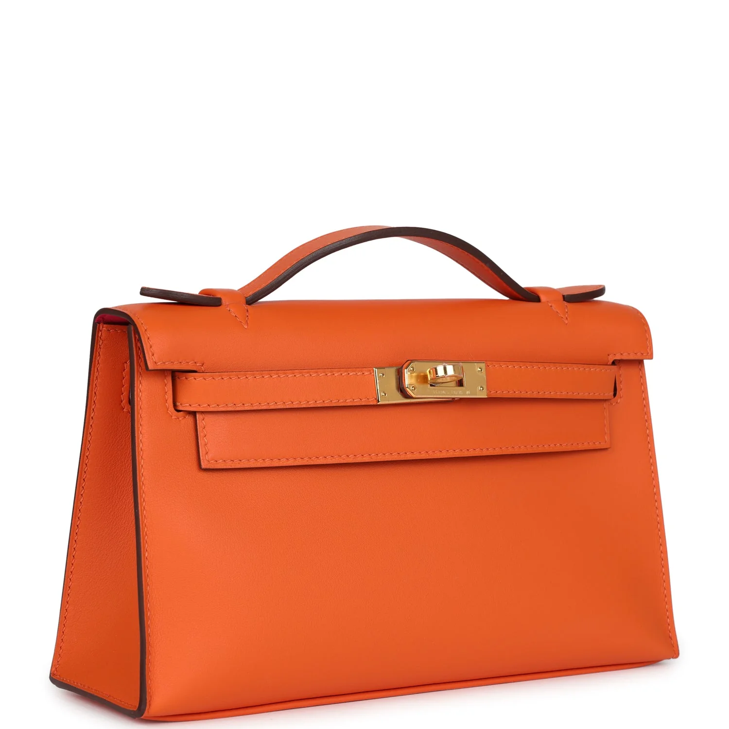 Replicate Hermes Special Order (HSS) Kelly Pochette Orange Verso Swift Gold Hardware(1:1 replica)