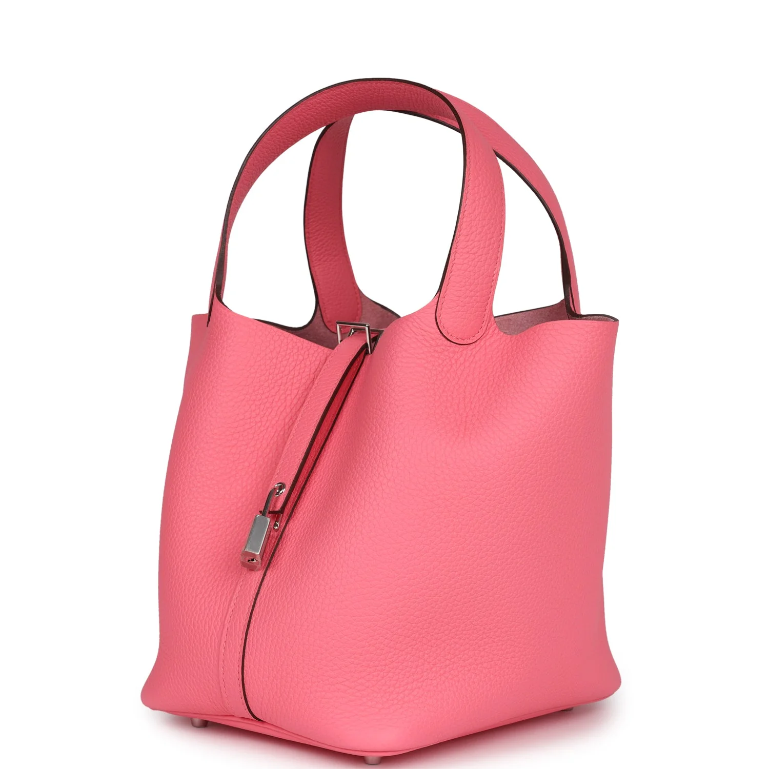 Replicate Hermes Picotin Lock 22 Rose Azalee Clemence Palladium Hardware(1:1 replica)