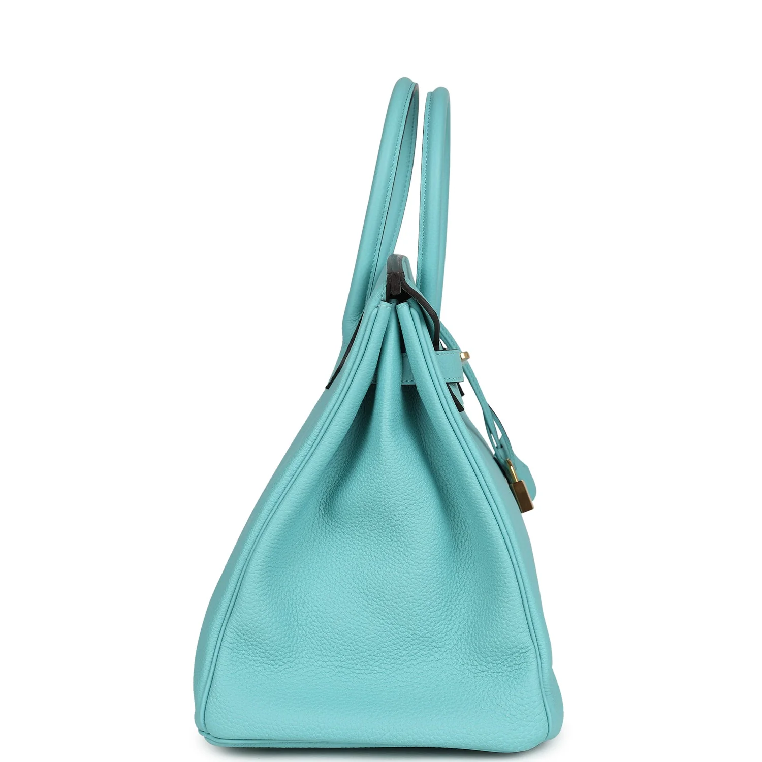 Replicate Hermes Birkin 35 Bleu Atoll Togo Gold Hardware(1:1 replica)