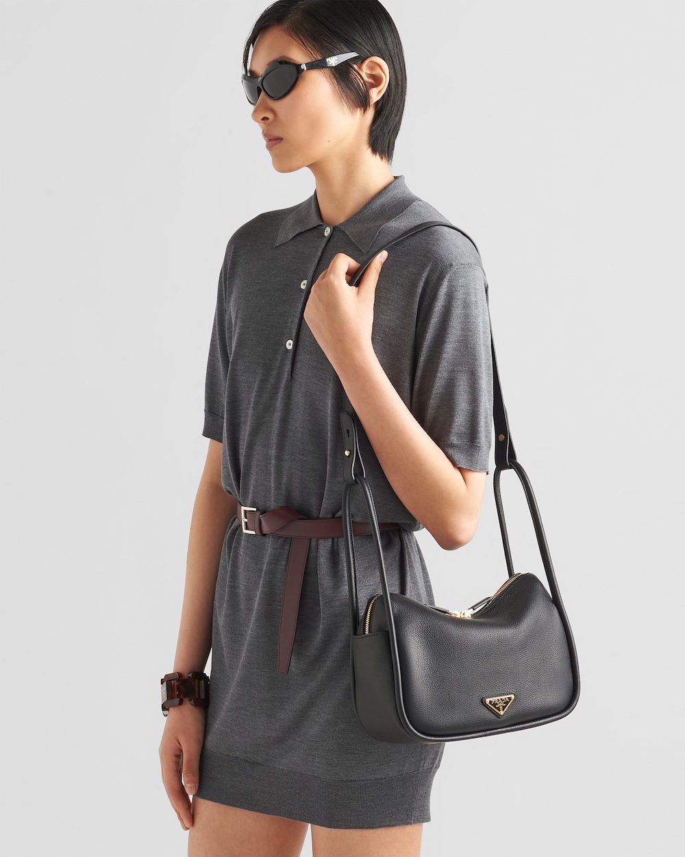 Replicate Prada Darling Leather Handbag(1:1 replica)