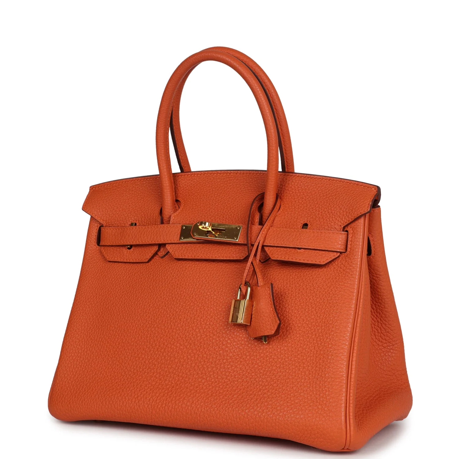 Replicate Hermes Birkin 30 Orange Togo Gold Hardware(1:1 replica)