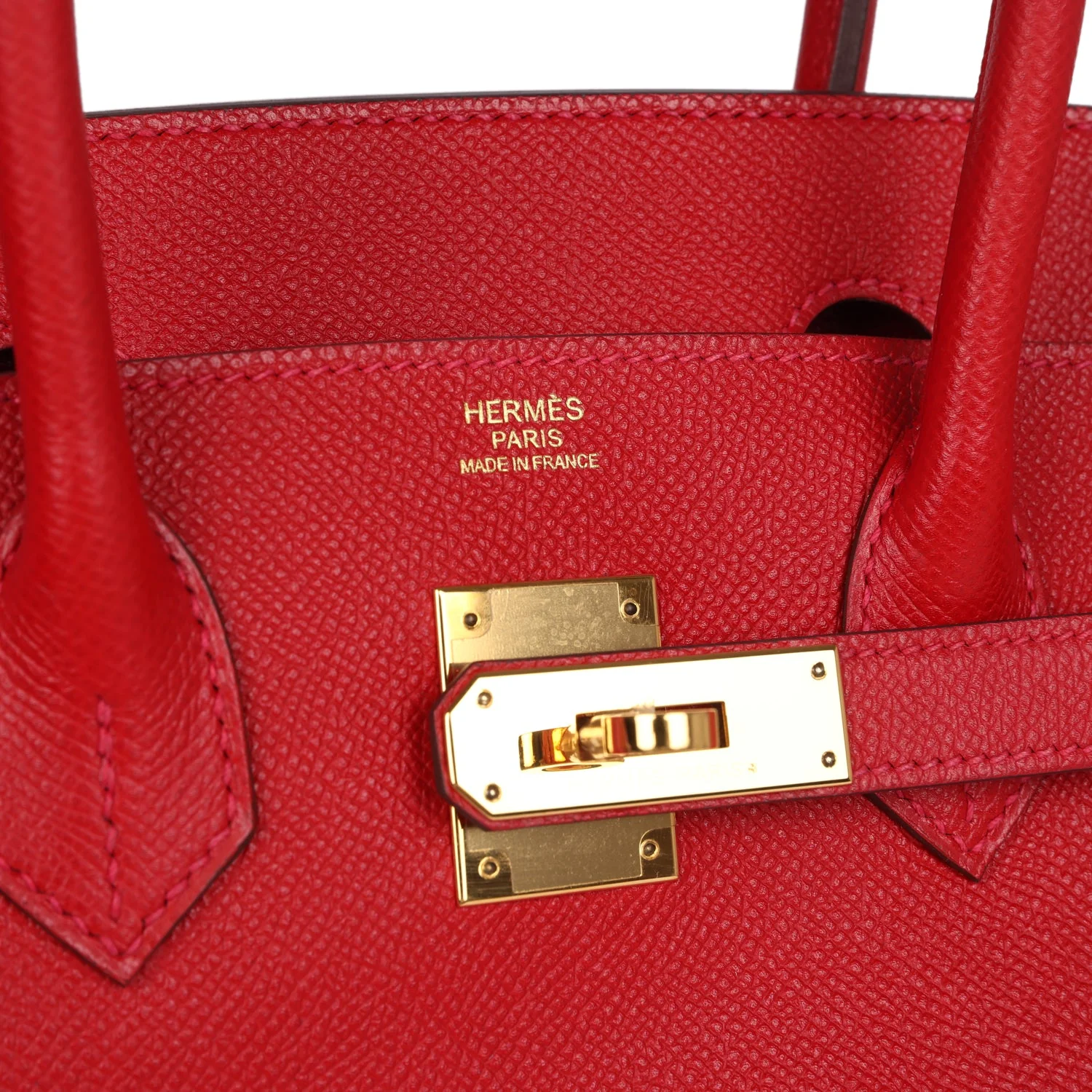Replicate Hermes Birkin 30 Rouge Casaque Epsom Gold Hardware(1:1 replica)