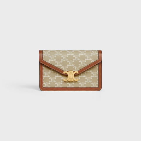 Replicate WALLET ON CHAIN MARGO IN TRIOMPHE CANVAS AND CALFSKIN GREGE(1:1 replica)