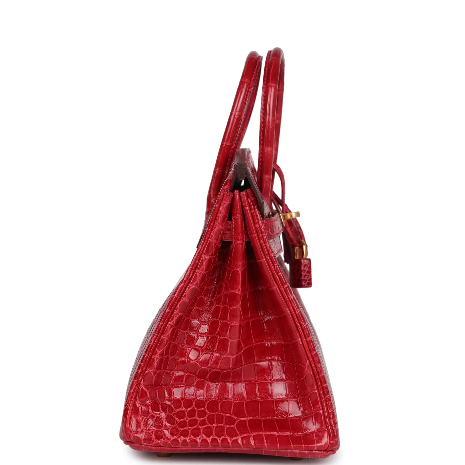 Replicate Hermes Birkin 25 Braise Shiny Porosus Crocodile Gold Hardware(1:1 replica)