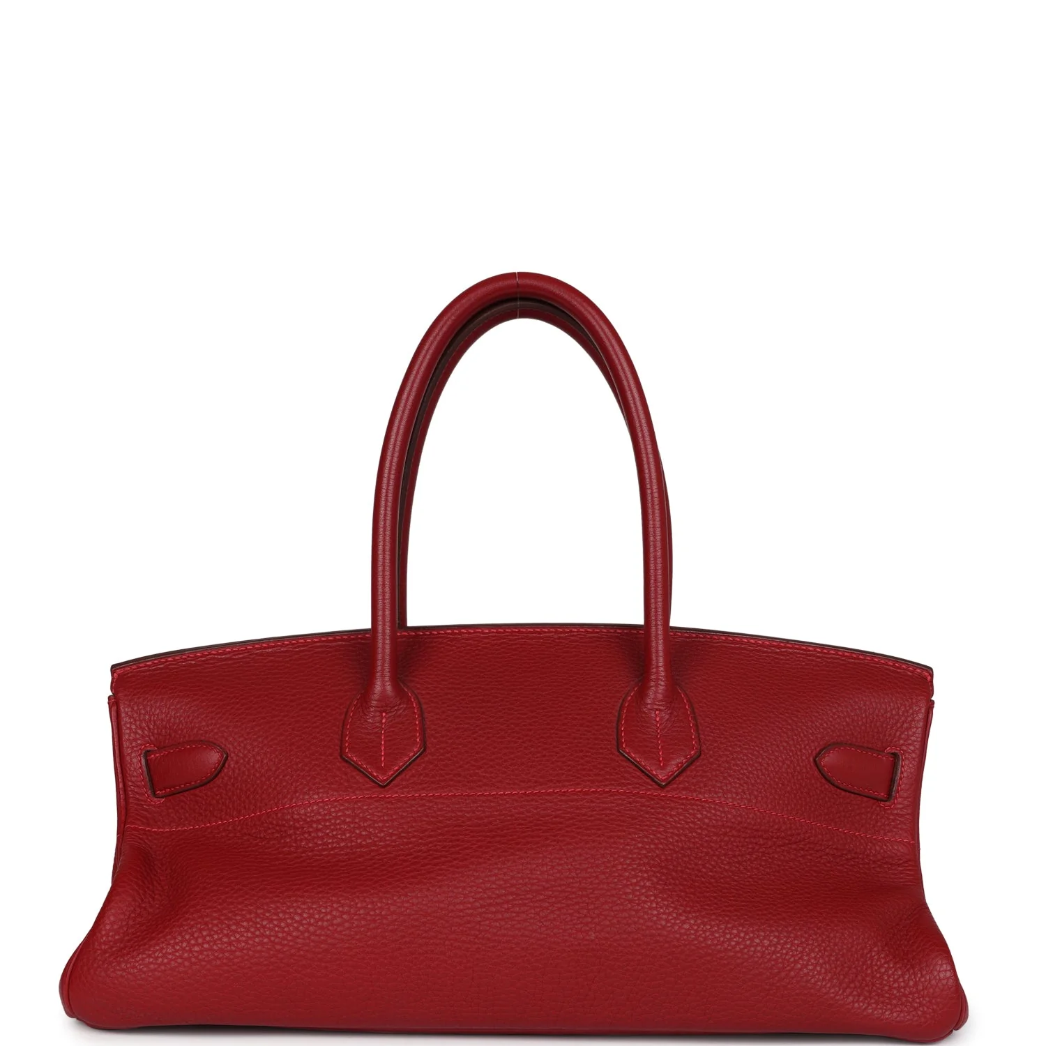 Replicate Hermes Shoulder Birkin 42 JPG Rouge Vif Clemence Palladium Hardware(1:1 replica)