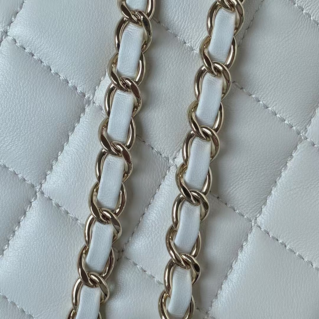 Replicate Chanel 24C AS4579 Star Bag White Lambskin Light Gold Hardware(1:1 replica)