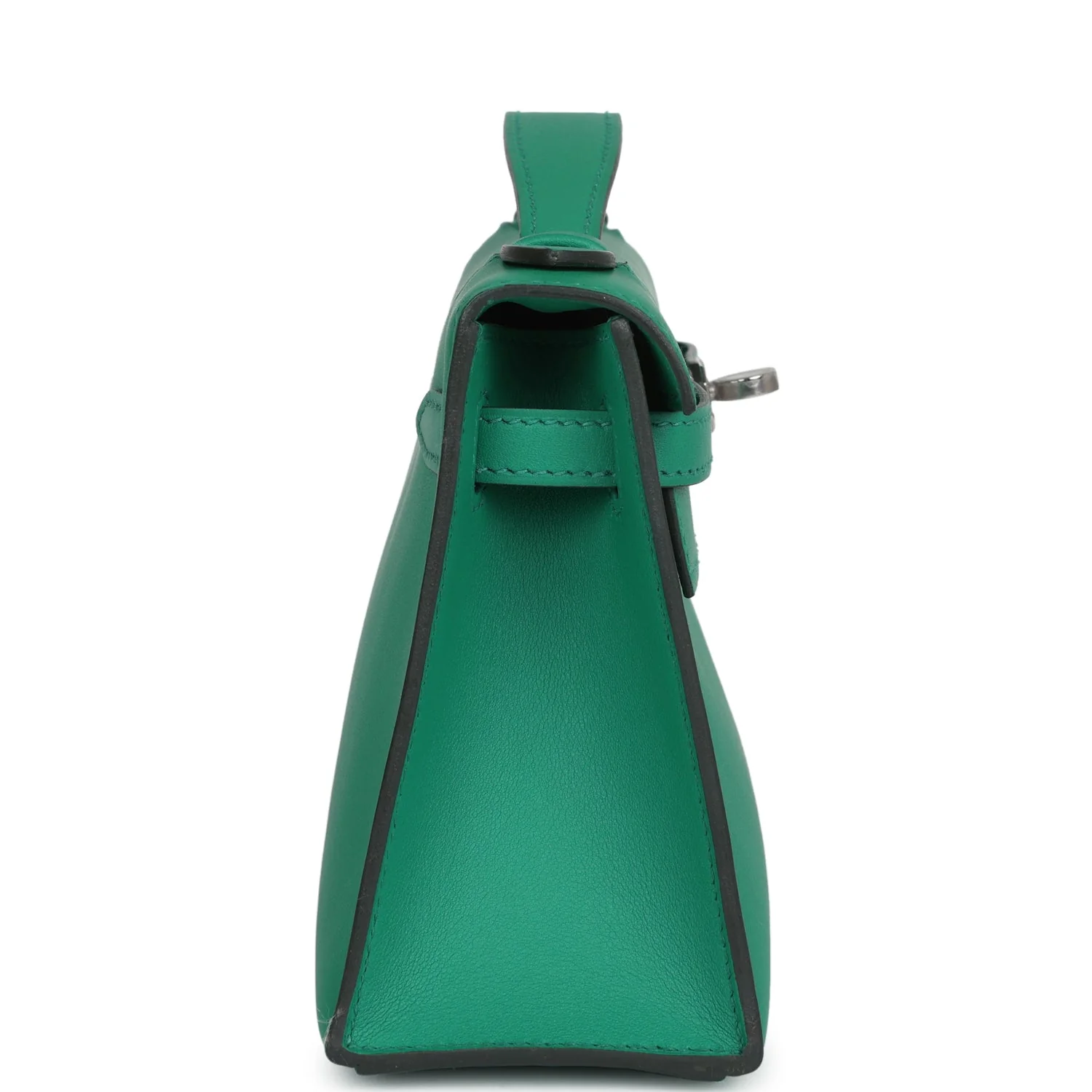 Replicate Hermes Kelly Pochette Vert Vertigo Swift Palladium Hardware(1:1 replica)