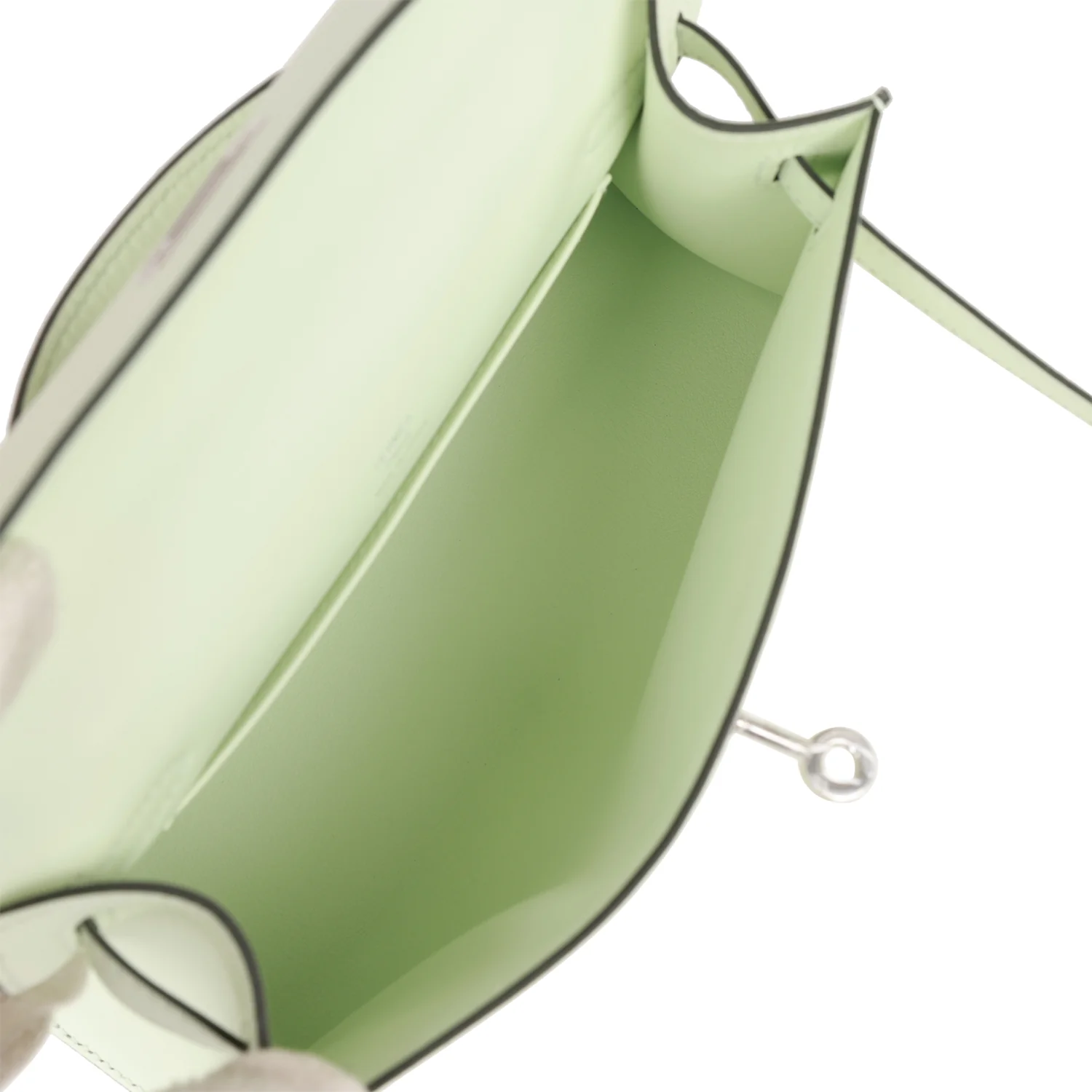 Replicate Hermes Kelly Pochette Vert Fizz Swift Palladium Hardware(1:1 replica)