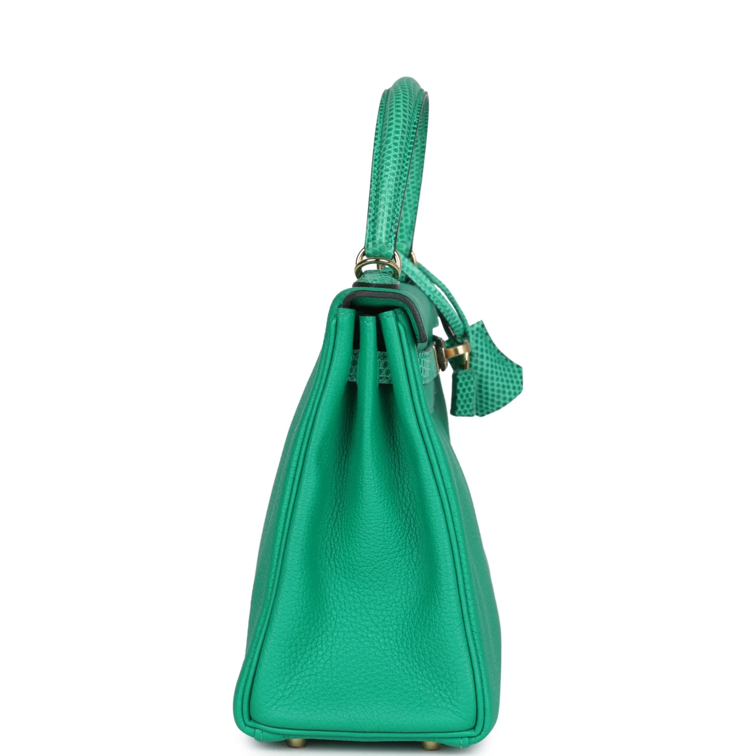 Replicate Hermes Kelly Retourne 25 Menthe Togo and Varanus Niloticus Lizard Touch Permabrass Hardware(1:1 replica)