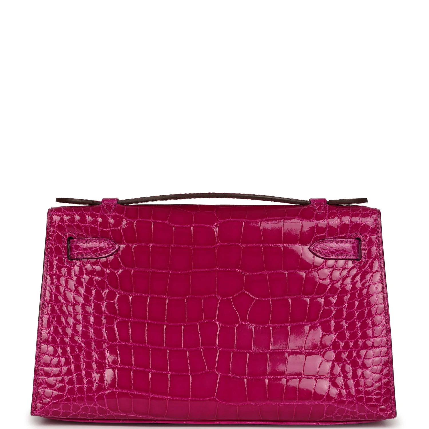 Replicate Hermes Kelly Pochette Rose Scheherazade Shiny Alligator Gold Hardware(1:1 replica)