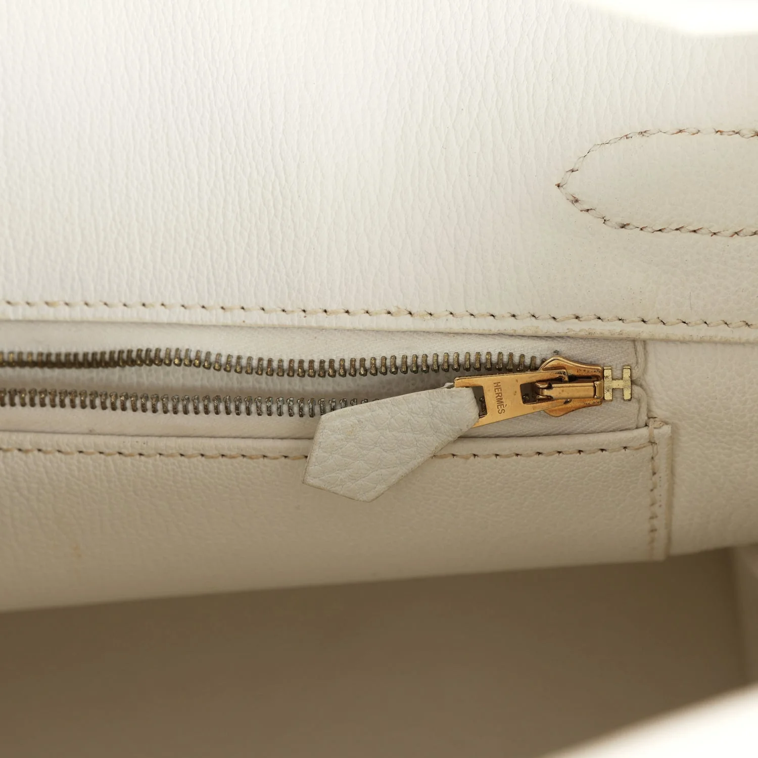 Replicate Hermes Birkin 30 White Clemence Gold Hardware(1:1 replica)