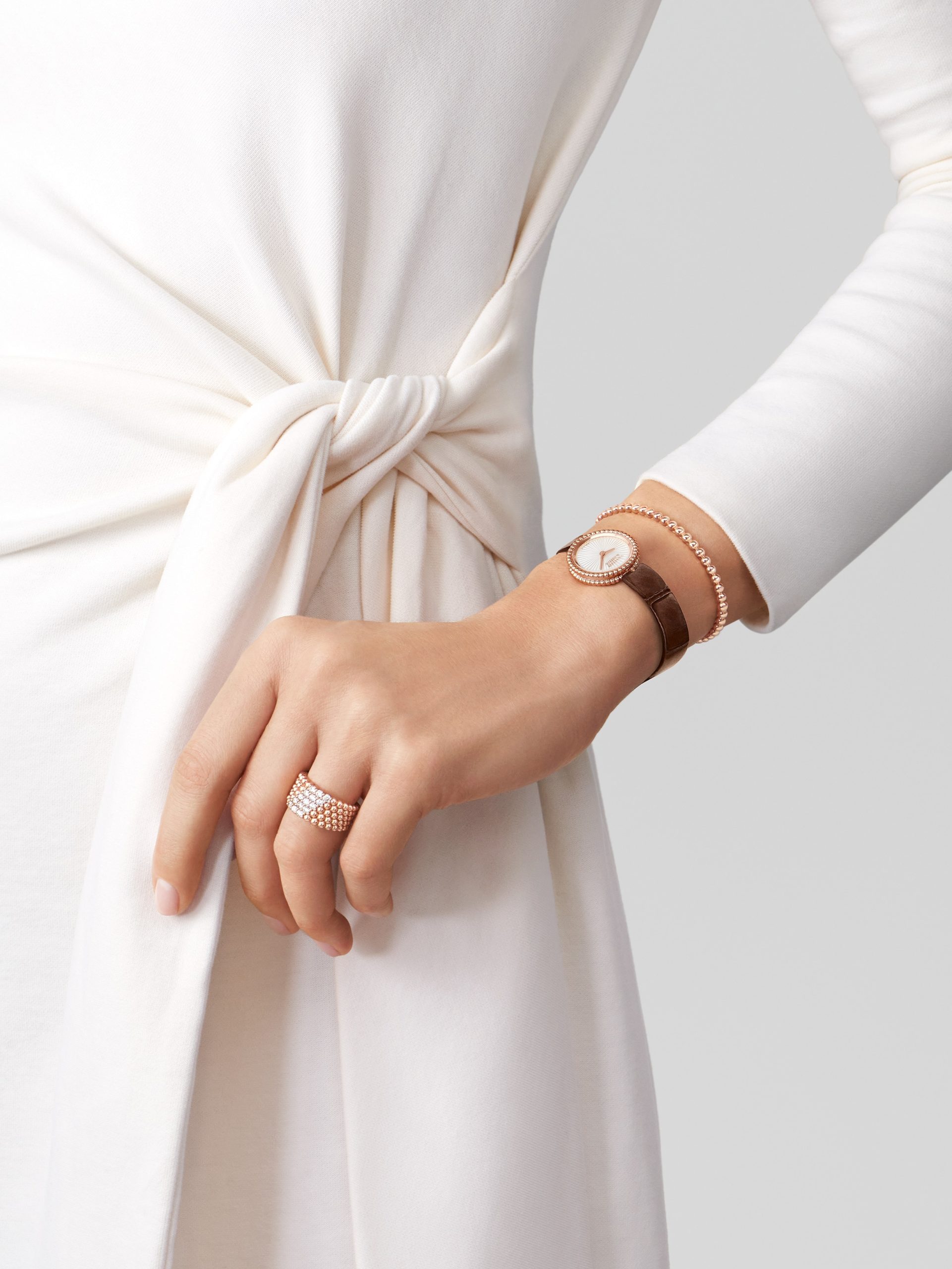 Replicate Perlée diamonds ring, 5 rows(1:1 replica)