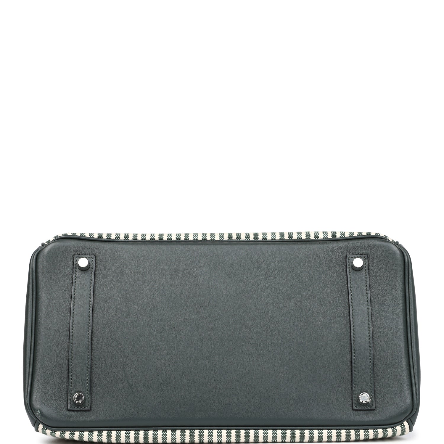 Replicate Hermes Birkin 35 Toile Riga and Vert Anglais Swift Palladium Hardware(1:1 replica)