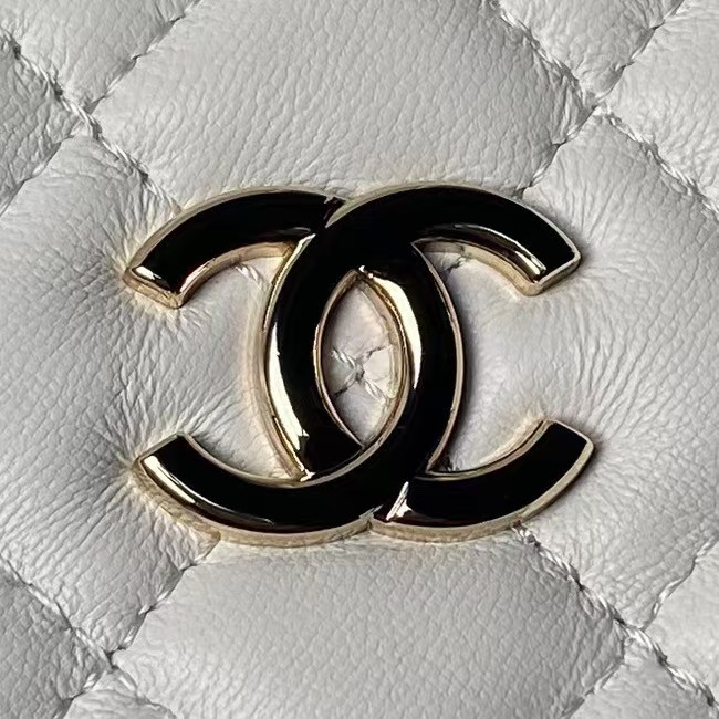 Replicate Chanel 24B AP3354 Calfskin Chain Clutch White(1:1 replica)