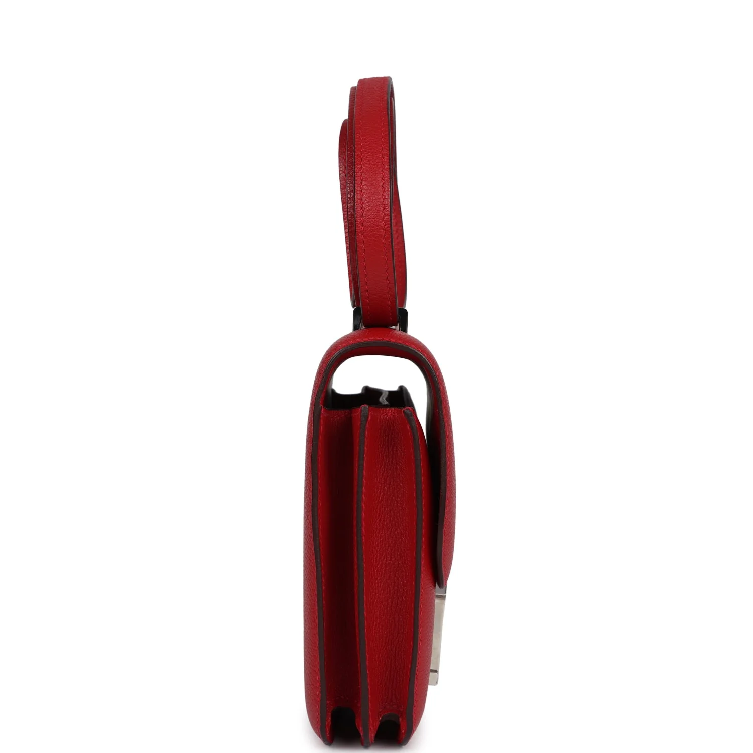 Replicate Hermes Constance 18 Rouge Casaque Evercolor Palladium Hardware(1:1 replica)