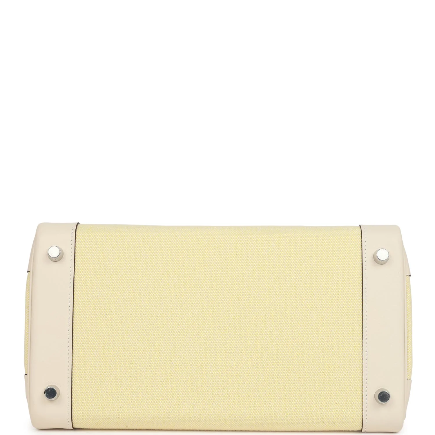 Replicate Hermes Birkin 30 Nata Swift and Jaune Poussin Toile Palladium Hardware(1:1 replica)