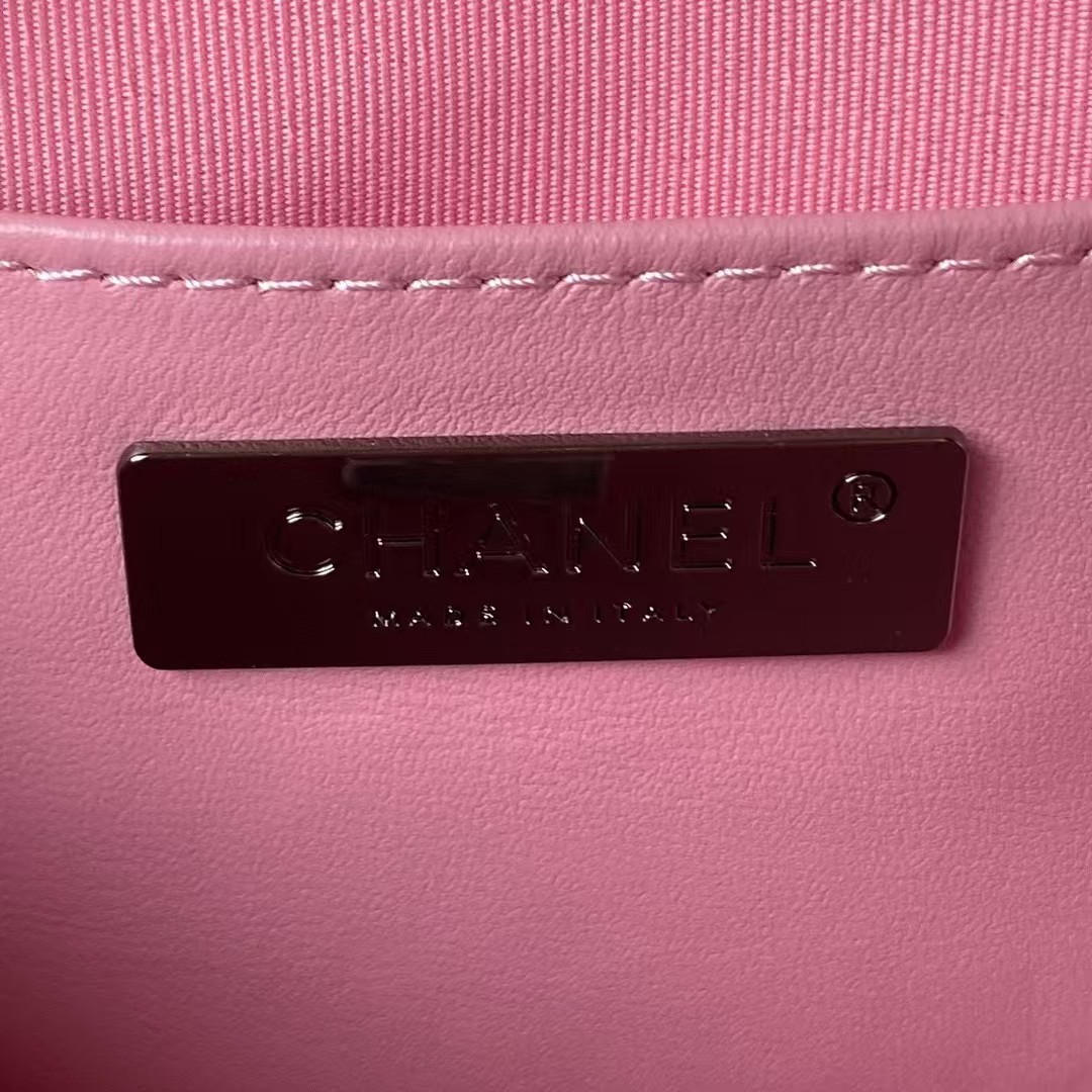 Replicate Chanel 24C AS4579 Star Bag Pink and Black Satin Black Metal Hardware(1:1 replica)