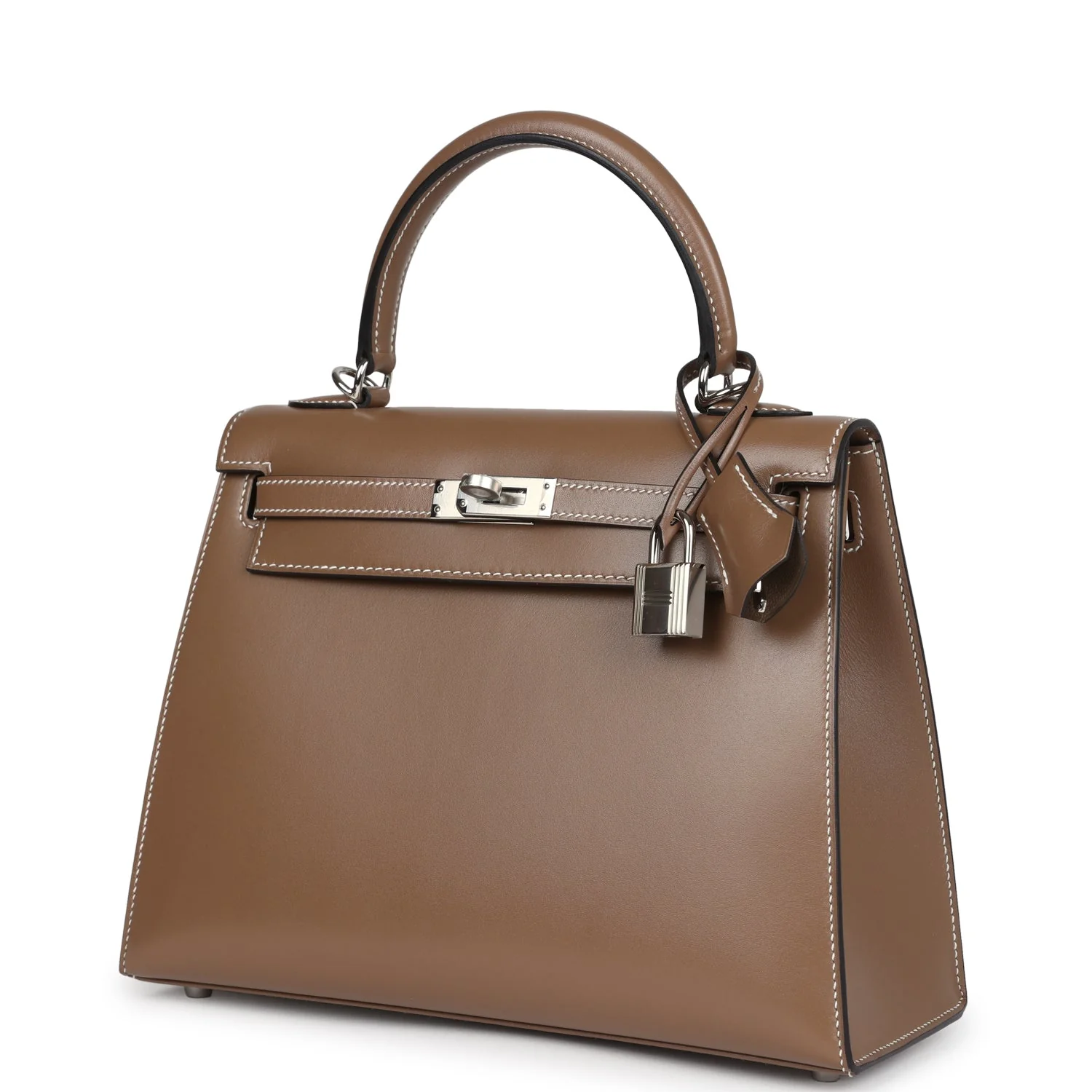 Replicate Hermes Kelly Sellier 25 Etoupe Tadelakt Palladium Hardware(1:1 replica)