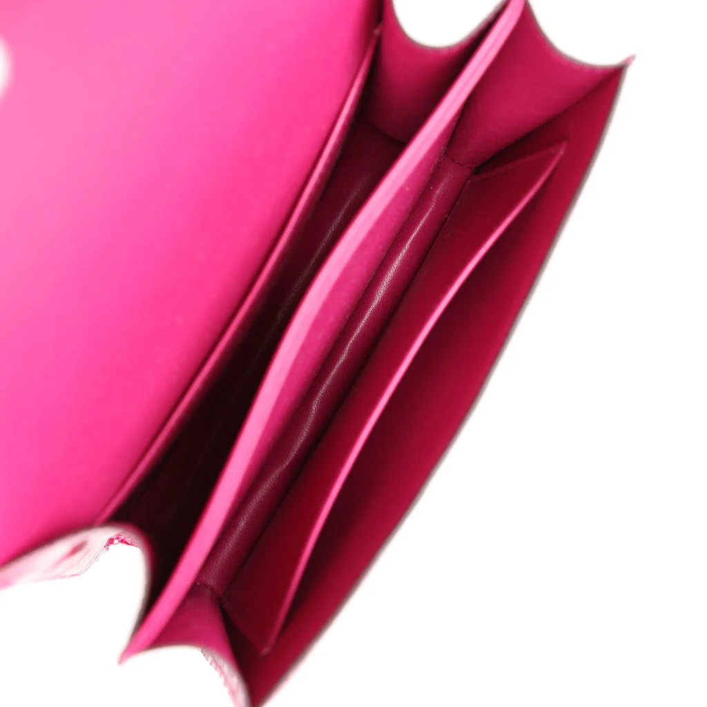 Replicate Hermes Constance 18 Rose Pourpre Shiny Alligator Palladium Hardware(1:1 replica)