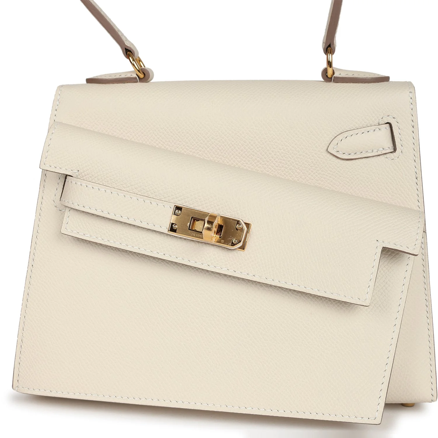 Replicate Hermes Kelly Sellier en Desordre 20 Craie Epsom Gold Hardware(1:1 replica)