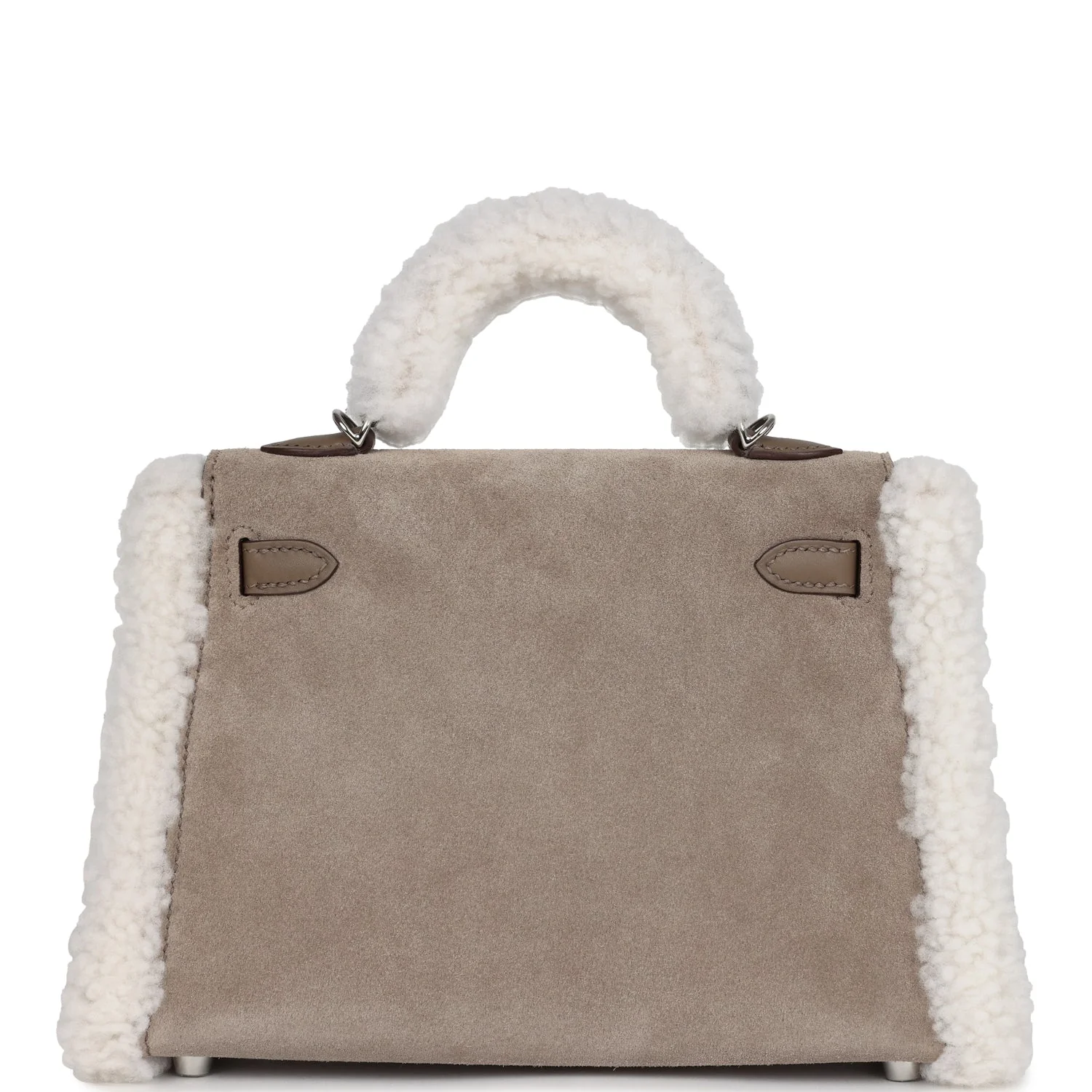 Replicate Hermes Teddy Kelly 20 Gris Caillou and Etoupe Swift Palladium Hardware(1:1 replica)