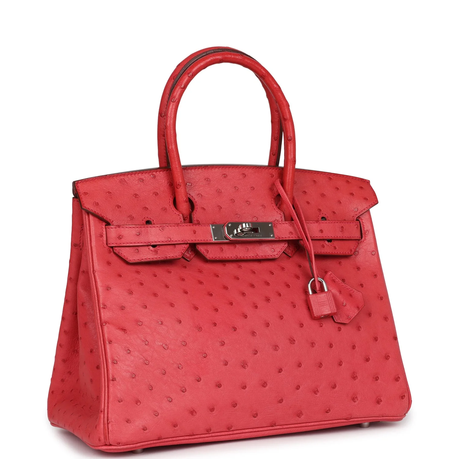 Replicate Hermes Birkin 30 Bougainvillea Ostrich Palladium Hardware(1:1 replica)
