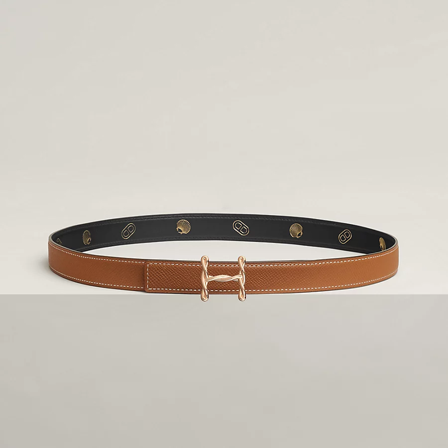 Replicate H Torsade belt buckle   Hermès sur Mer reversible leather strap 24 mm(1:1 replica)